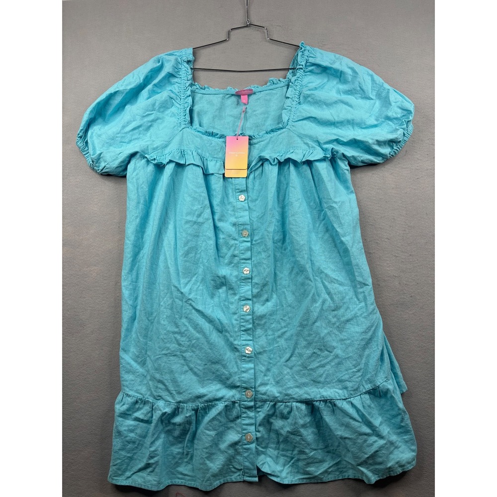 Stoney Clover Lane x Target Blue Ruffle Button Front Dress 1X Plus Size NWT
